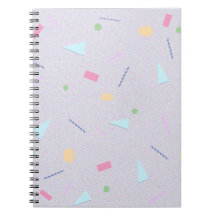 Pale Purple 80s Geometric Print Notebook