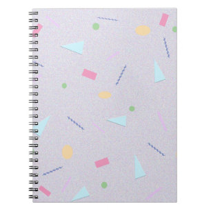 Pale Purple 80s Geometric Print Notebook