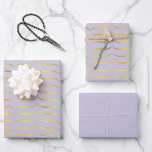 Pale Purple and Gold      Wrapping Paper Sheet