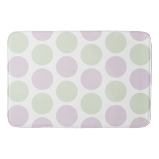 Pale Purple and Green Dots Bath Mat
