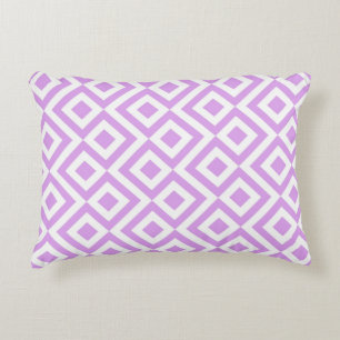 Pale Purple and White Meander Accent Pillow