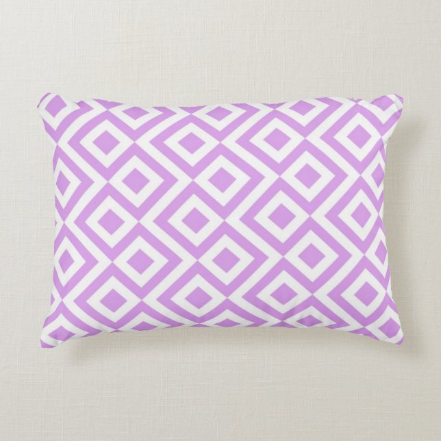 Pale Purple and White Meander Accent Pillow (Front)