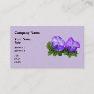 Pale Purple and White Pansy Couple Business Card