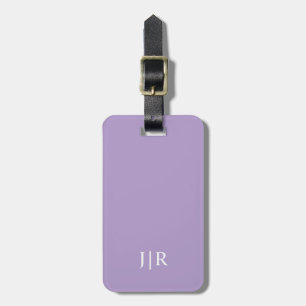 Pale purple And whiteI Modern Monogram Luggage Tag