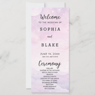 Pale Purple Celestial Wedding Program