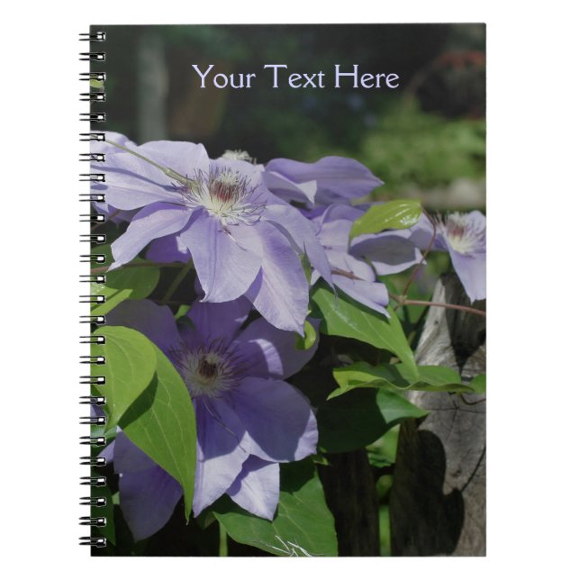 Pale Purple Clematis Flowers Nature Notebook (Front)