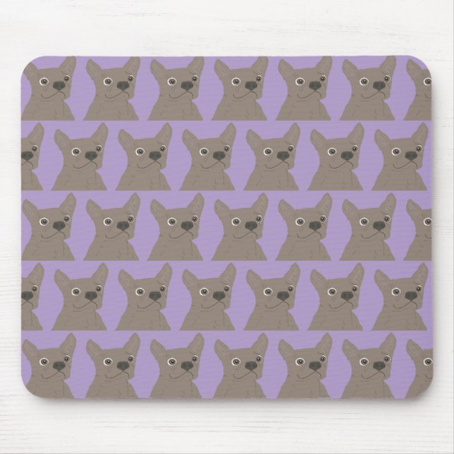 Pale Purple Dog Mouse Mat (Front)