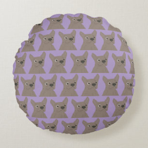 Pale Purple Dog Round Cushion