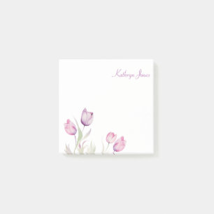 Pale Purple Floral Tulip Post-it Notes