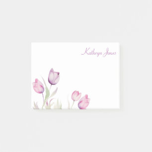 Pale Purple Floral Tulip Post-it Notes