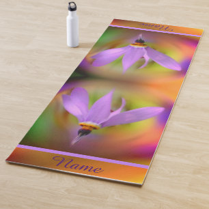 Pale Purple Flower Close Up Personalised Yoga Mat
