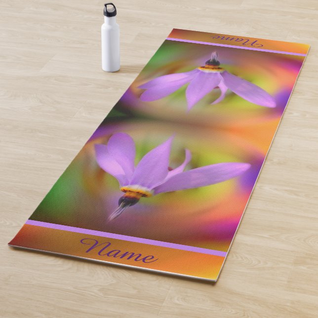 Pale Purple Flower Close Up Personalised Yoga Mat (In Situ)
