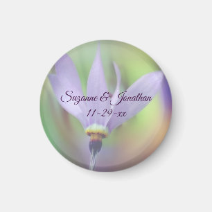 Pale Purple Flower Personalised Wedding Magnet