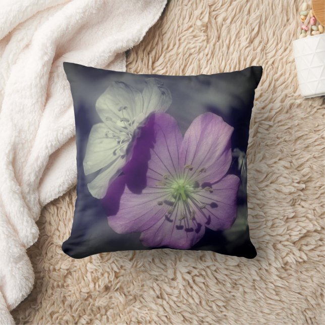 Pale Purple Geranium Flowers  Cushion (Blanket)