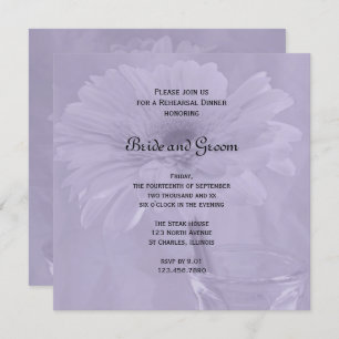 Pale Purple Gerber Daisy Wedding Rehearsal Dinner Invitation