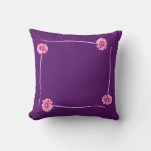 Pale Purple Gerbera Flowers Cushion