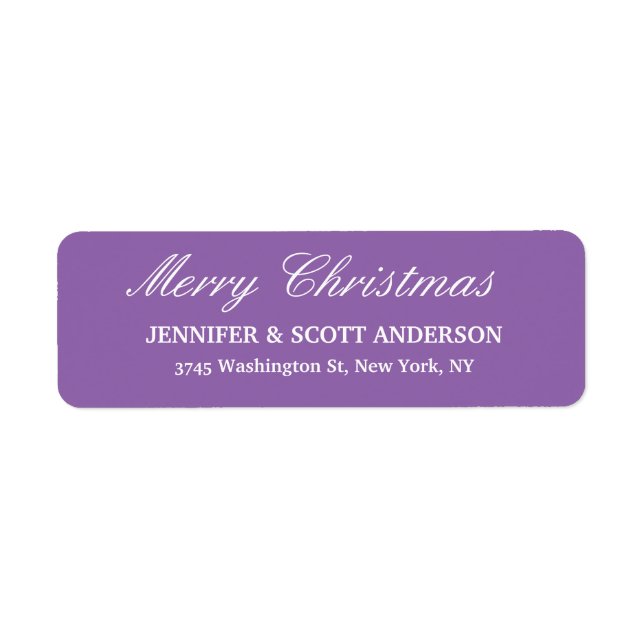 Pale Purple Merry Christmas Message Family Sheet (Front)
