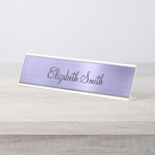 Pale Purple Metallic Foil Desk Name Plate
