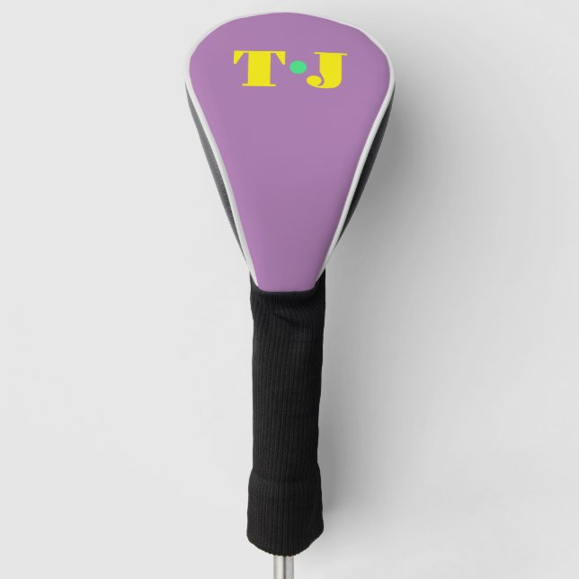 Pale Purple Monogrammed Golf Head Cover (Front)