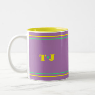 Pale Purple Monogrammed Two-Tone Coffee Mug
