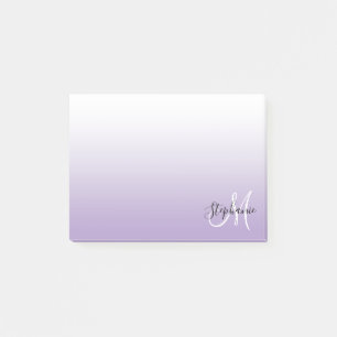 Pale Purple Ombre Elegant Monogram Post-it Notes