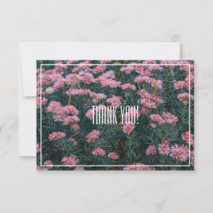 Pale Purple Pink Wild FlowersThank You Flat Card