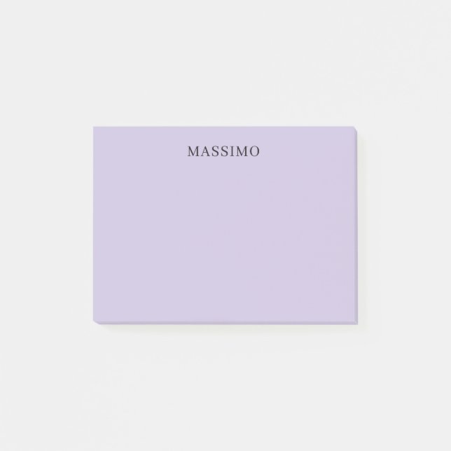 Pale Purple Professional Unique Classical Own Name Post-it Notes (Front)