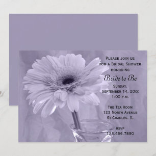 Pale Purple Tinted Daisy Bridal Shower Invitation