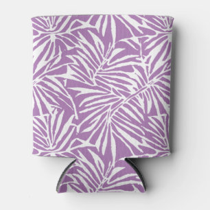 Pale Purple Tropical Leaf Repeating Pattern Can Cooler