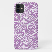 Pale Purple Tropical Leaf Repeating Pattern