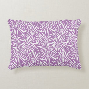 Pale Purple Tropical Leaf Repeating Pattern Decorative Cushion