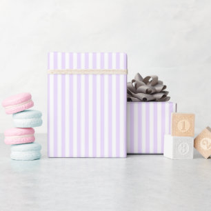 Pale Purple & White Stripes Wrapping Paper