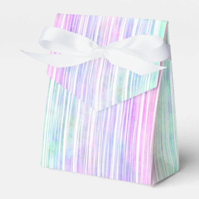 pale rainbow brush stroke stripes : favour box (Front Side)