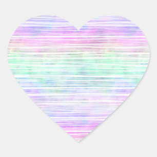 pale rainbow brush stroke stripes : heart sticker