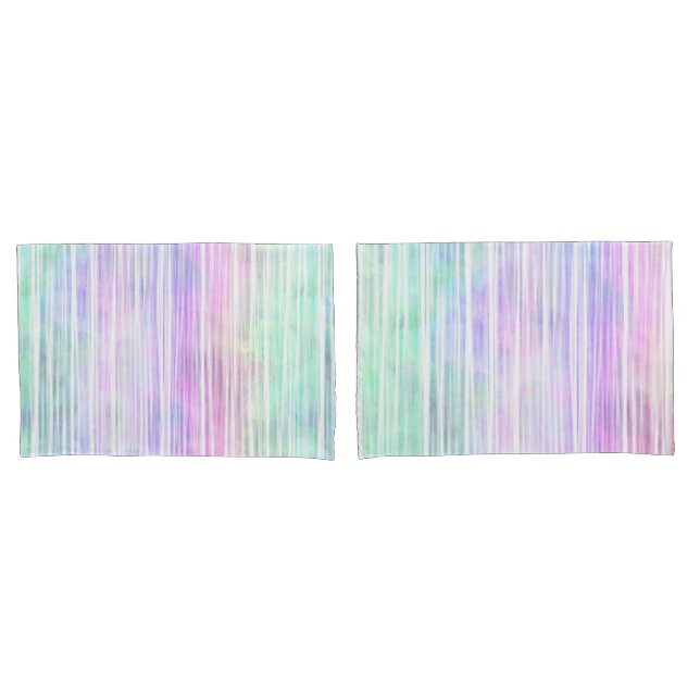 pale rainbow brush stroke stripes : pillowcase (Front-Set)