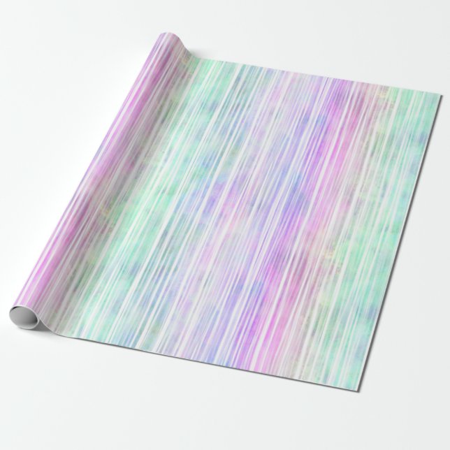 pale rainbow brush stroke stripes : wrapping paper (Unrolled)