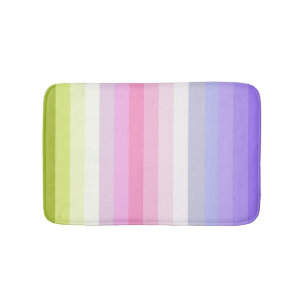 Pale Rainbow Stripes Bath Decor Mat