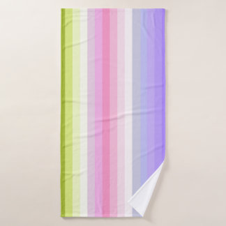 Pale Rainbow Stripes Bath Decor Towel