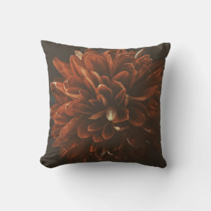 Pale Red Chrysanthemum Flower Cushion Throw Pillow