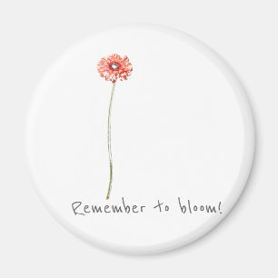 Pale Red Gerbera Daisy Remember to Bloom Magnet
