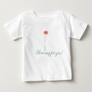 Pale Red Gerbera Flower Baby T-Shirt