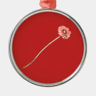 Pale Red Gerbera Flower Metal Tree Decoration