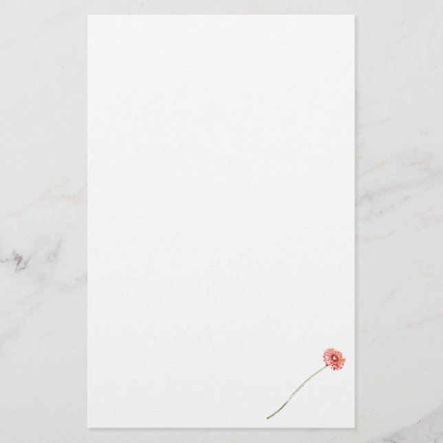 Pale Red Gerbera Flower Stationery (Front)