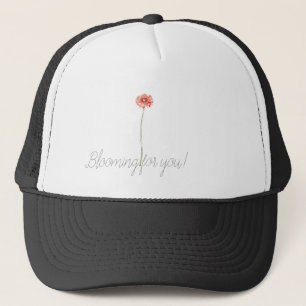 Pale Red Gerbera Flower Trucker Hat