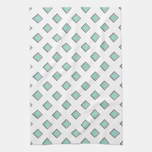Pale Robin Egg Blue Diamond Colour Design Tea Towel