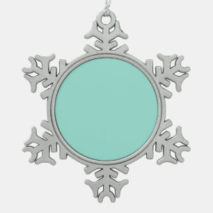 Pale Robin Egg Blue Upscale Colour Design Snowflake Pewter Christmas Ornament