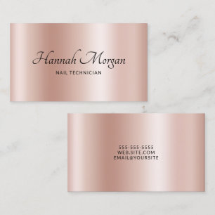Pale Rose Gold Elegant Ombre Business Card