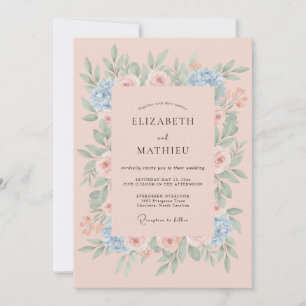 Pale Rose Lush Spring Wedding Invitation