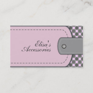 Pale rose pink leather look and pattern custom business card