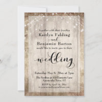 Pale Rustic Wood and White Lights Wedding